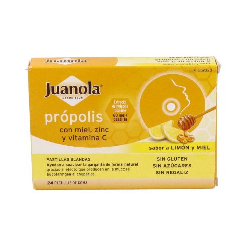 Juanola própolis sabor miel y limón 24 pastillas