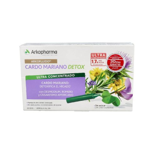 CARDO MARIANO DETOX ARKOPHARMA 20 AMPOLLAS 15 ML